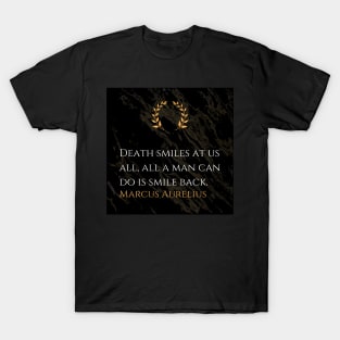 Marcus Aurelius's Serenity: Smiling in the Face of Mortality T-Shirt